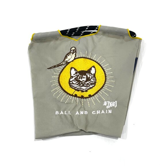 Ball & Chain Small Pouch Gray Yellow Cat Bird NEW - Picture 4 of 11